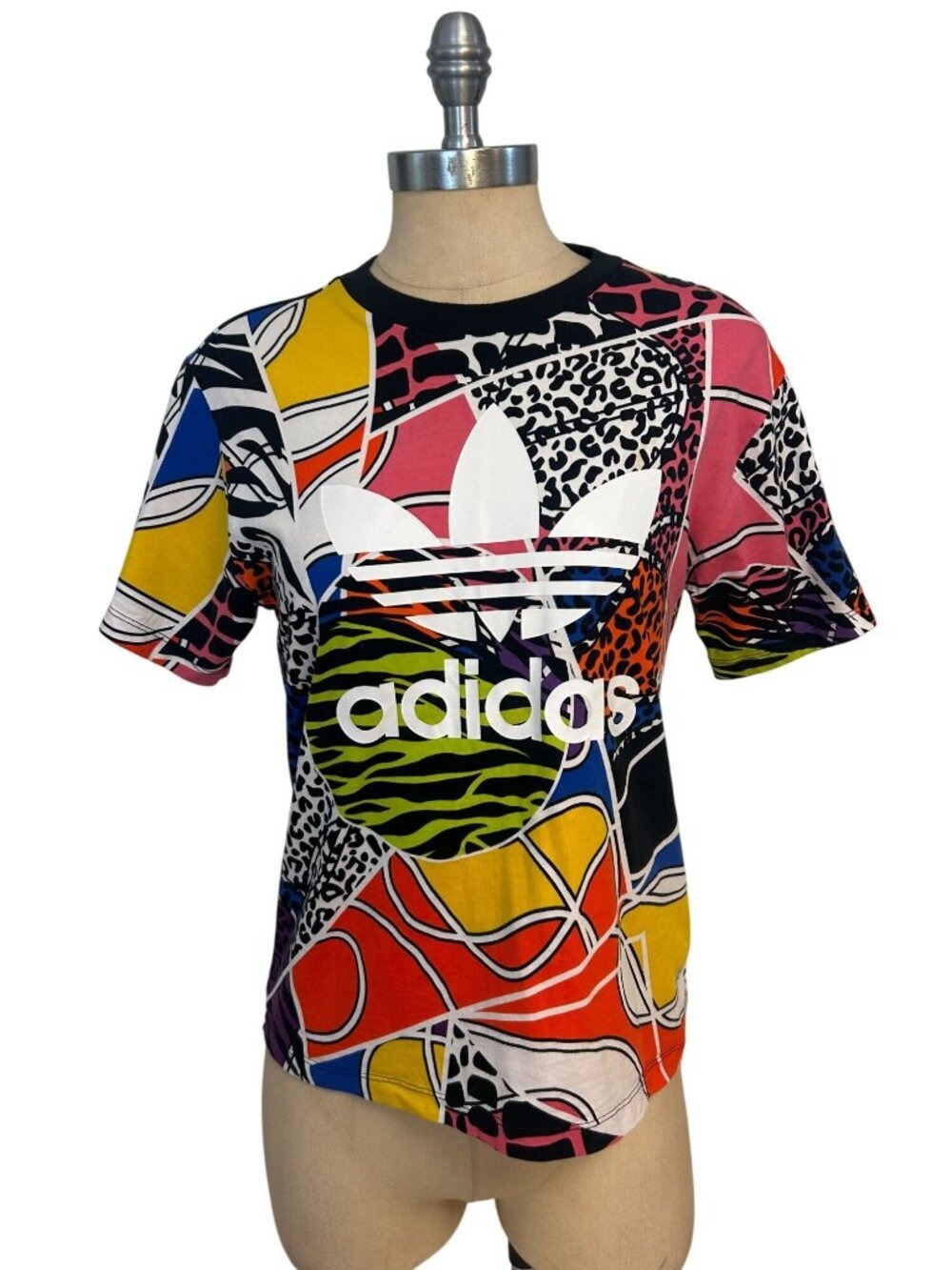 Adidas Originals x Rich Mnisi T-Shirt Allover Mixed Animal Geo Size Small - Picture 4 of 8